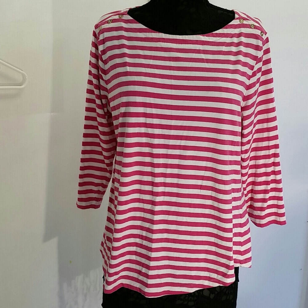 B2G1 Chelsea & Theodore pink & white top